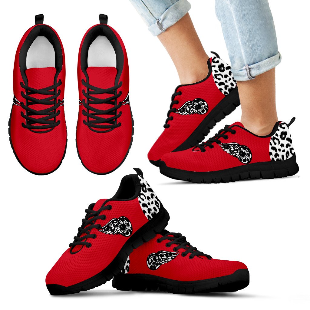 Cheetah Pattern Fabulous Detroit Red Wings Sneakers Cheetah Pattern Fabulous Detroit Red Wings Sneakers