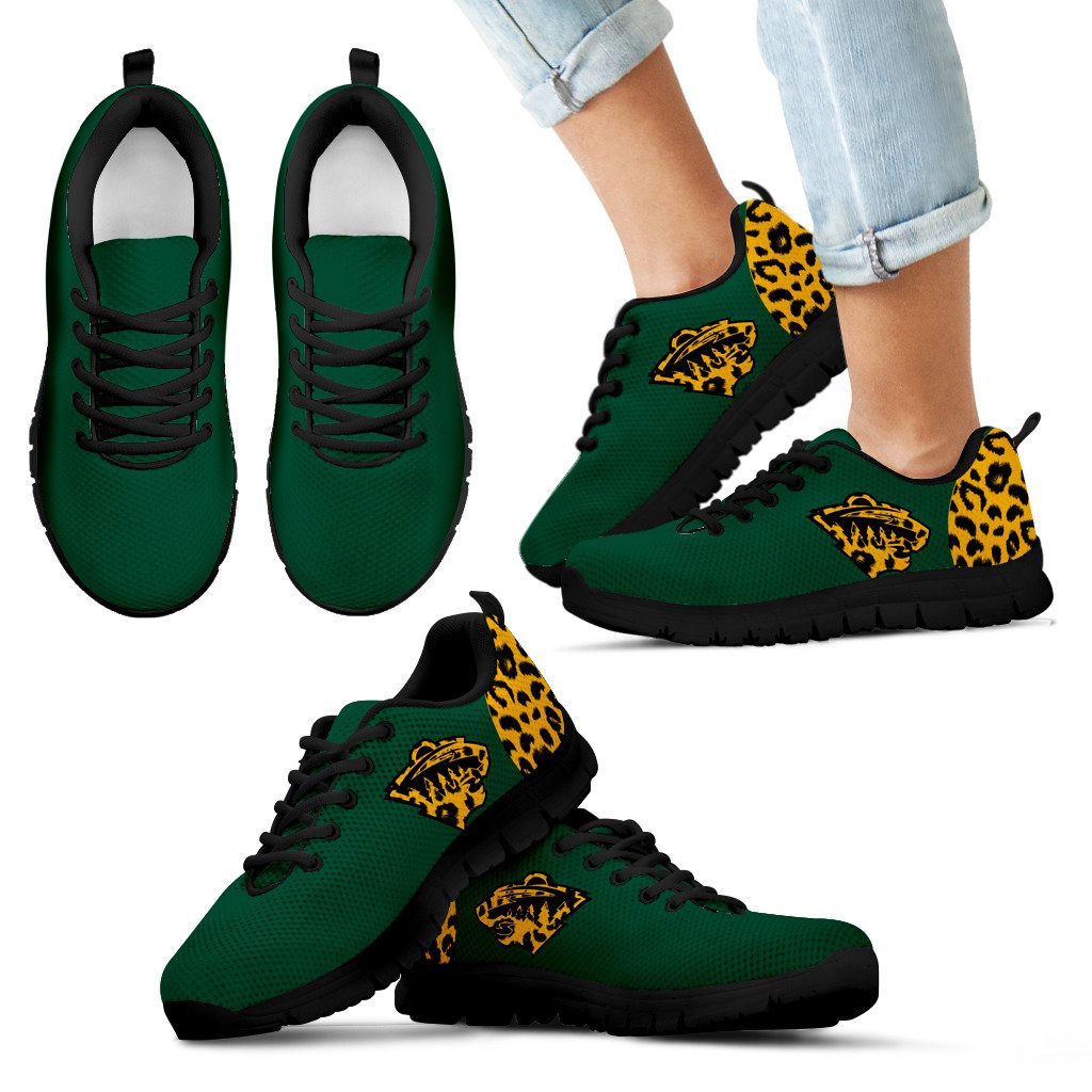 Cheetah Pattern Fabulous Minnesota Wild Sneakers Cheetah Pattern Fabulous Minnesota Wild Sneakers