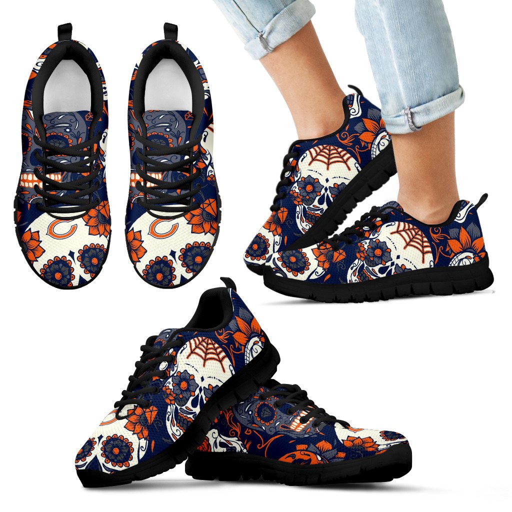 Chicago Bears Colorful Sugar Skull Sneakers Chicago Bears Colorful Sugar Skull Sneakers