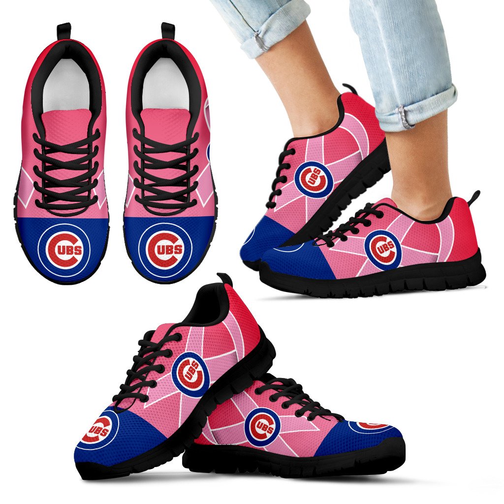 Chicago Cubs Cancer Pink Ribbon Sneakers Chicago Cubs Cancer Pink Ribbon Sneakers