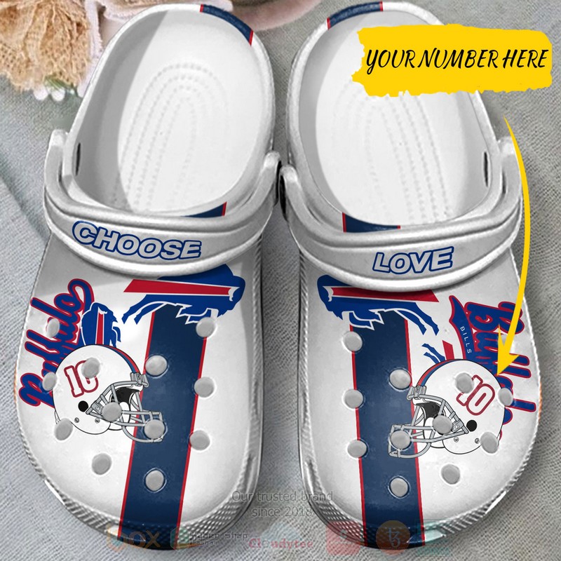 Choose Love Buffalobills Custom Number Crocband Crocs Clog Shoes Choose Love Buffalobills Custom Number Crocband Crocs Clog Shoes