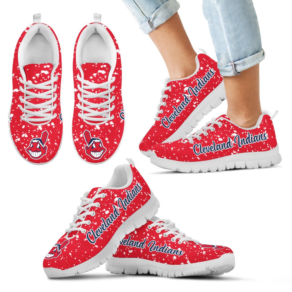 Christmas-Snowing-Incredible-Pattern-Cleveland-Indians-Sneakers-1