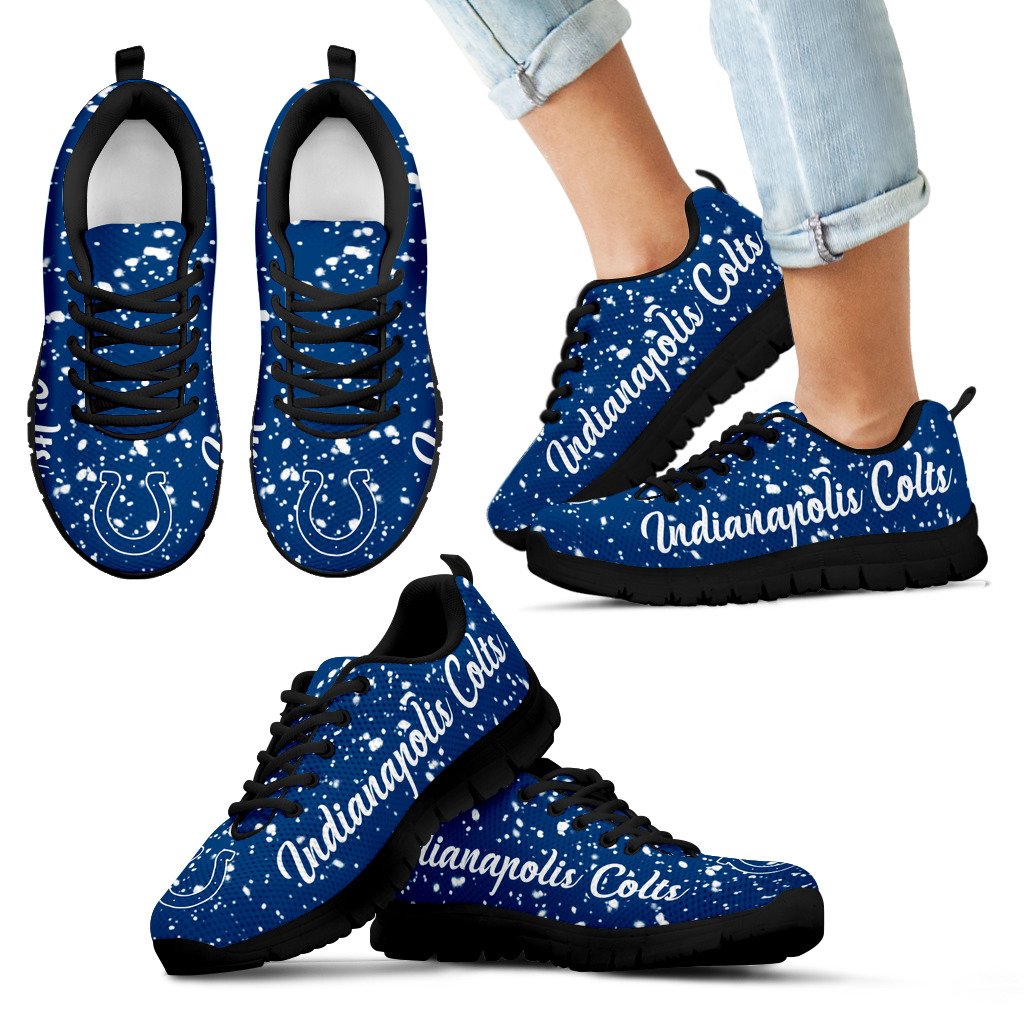 Christmas Snowing Incredible Pattern Indianapolis Colts Sneakers Christmas Snowing Incredible Pattern Indianapolis Colts Sneakers