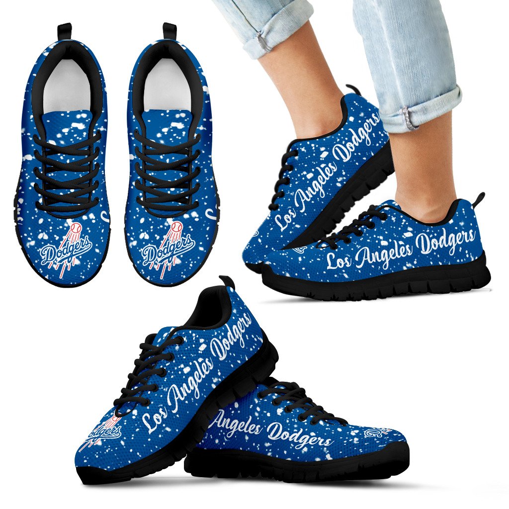 Christmas Snowing Incredible Pattern Los Angeles Dodgers Sneakers Christmas Snowing Incredible Pattern Los Angeles Dodgers Sneakers