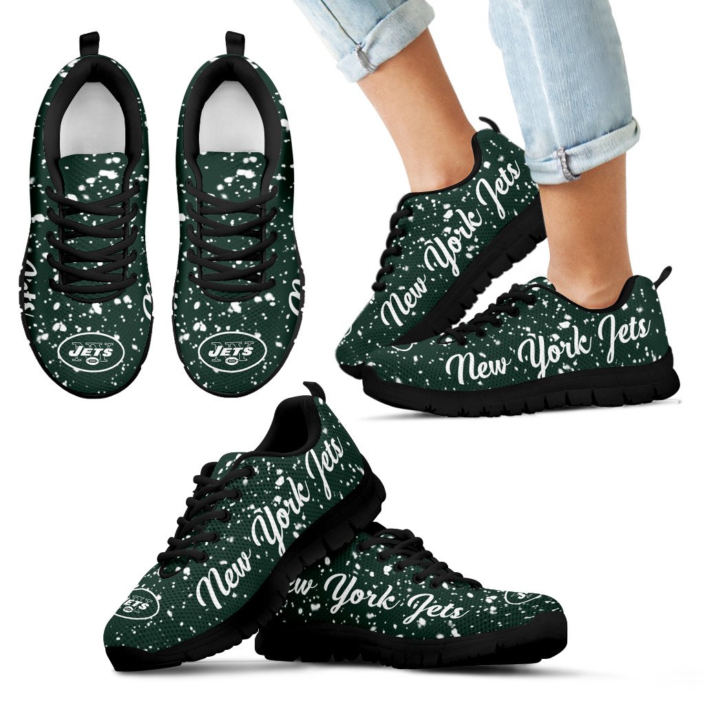 Christmas Snowing Incredible Pattern New York Jets Sneakers Christmas Snowing Incredible Pattern New York Jets Sneakers