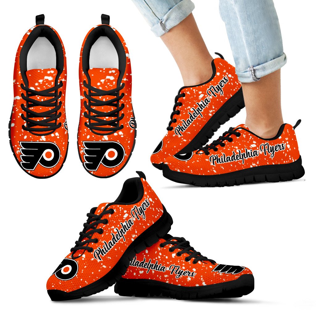 Christmas Snowing Incredible Pattern Philadelphia Flyers Sneakers Christmas Snowing Incredible Pattern Philadelphia Flyers Sneakers