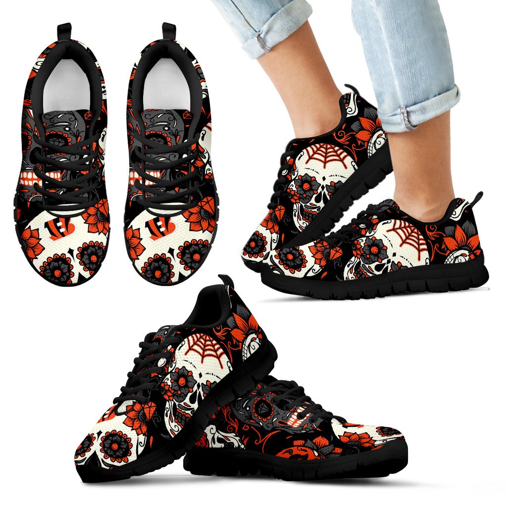 Cincinnati Bengals Colorful Sugar Skull Sneakers Cincinnati Bengals Colorful Sugar Skull Sneakers