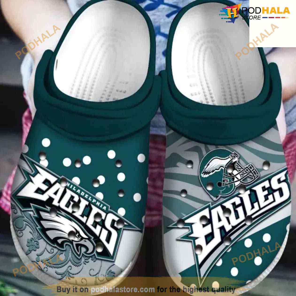 Clog Shoes Philadelphia Eagles NFL Football Crocs Clog Shoes Philadelphia Eagles NFL Football Crocs