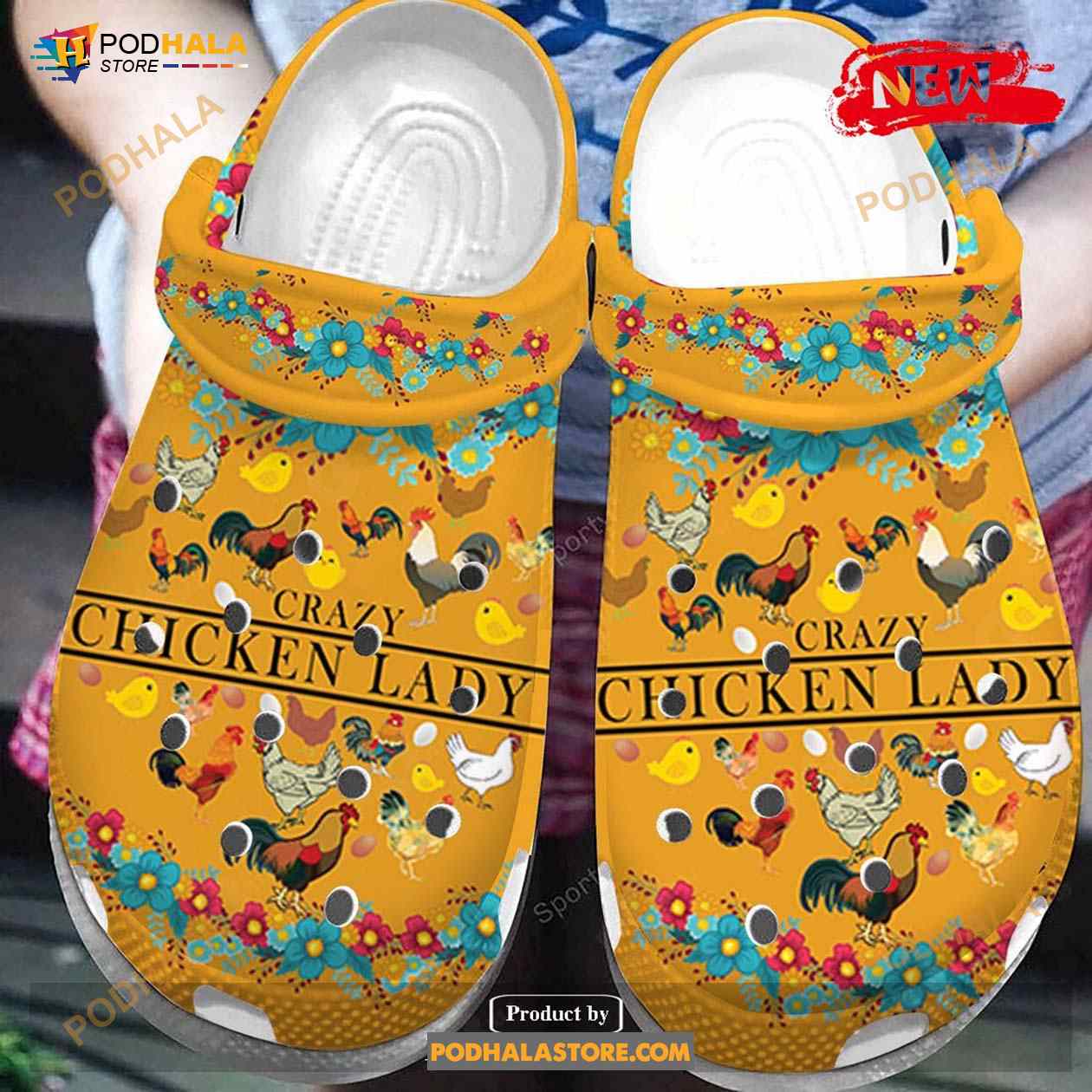 Clogsazy Chicken Lady Yellow For Man And Women Crocs Classic Clog Shoes Clogsazy Chicken Lady Yellow For Man And Women Crocs Classic Clog Shoes