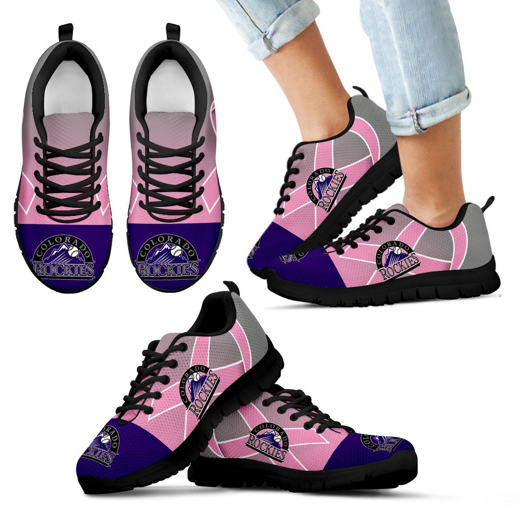 Colorado Rockies Cancer Pink Ribbon Sneakers Colorado Rockies Cancer Pink Ribbon Sneakers