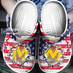 [Comfortable] Michigan Wolverines American Flag Crocs Gift