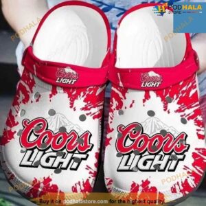 Coors Light Beer Crocs Clog Shoes Cue