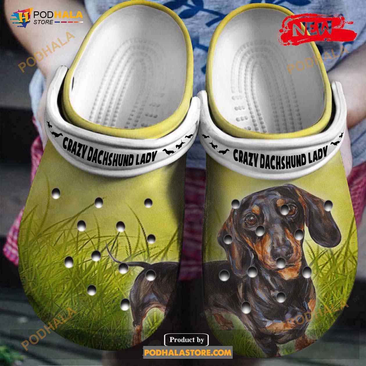Crazy Dachshund Lazy On Grass Gifts For Men Women Crocs Clogs Shoes Crazy Dachshund Lazy On Grass Gifts For Men Women Crocs Clogs Shoes