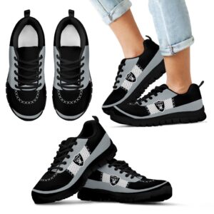 Cross Thread Seamless Beautiful Logo Oakland Raiders Sneakers
