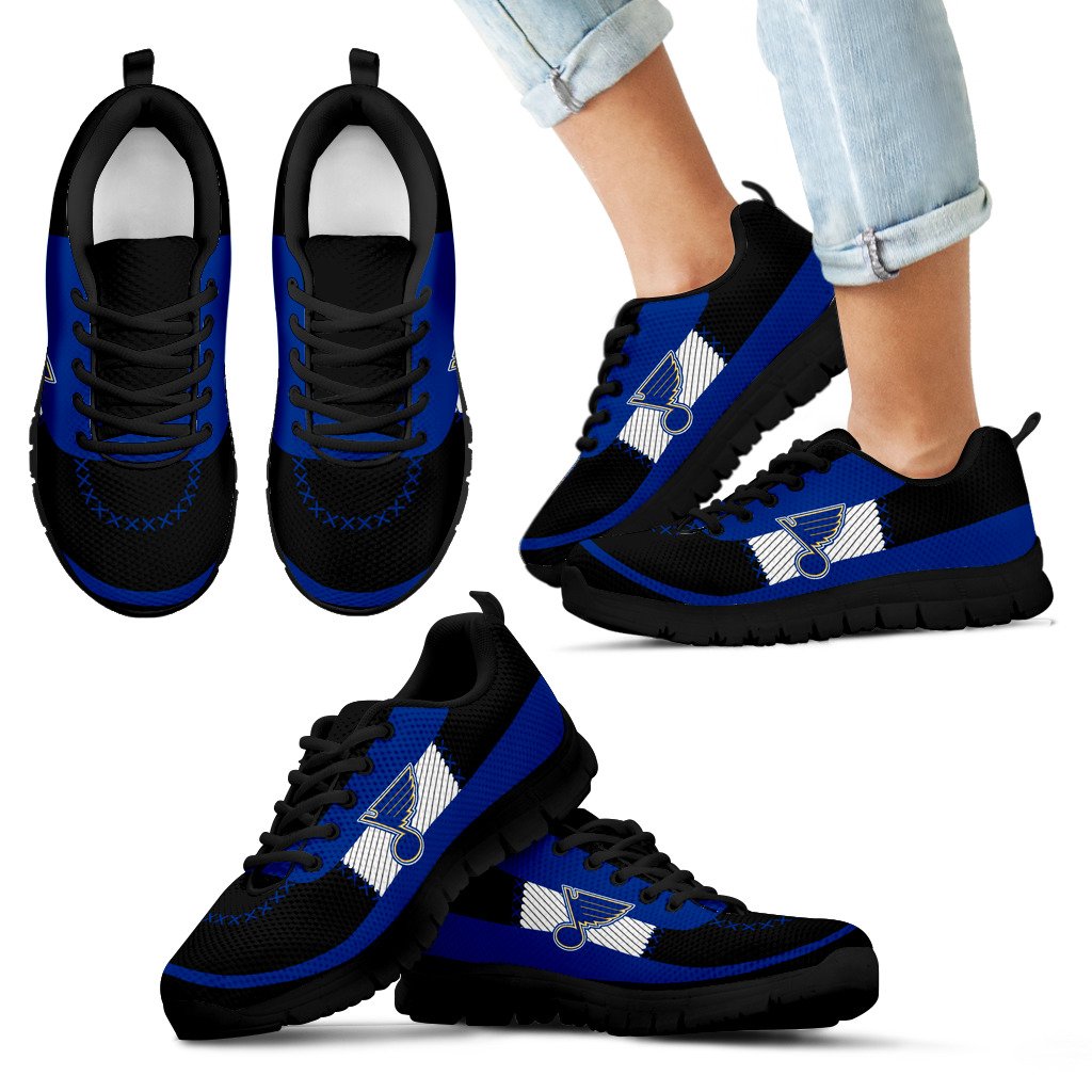 Cross Thread Seamless Beautiful Logo St. Louis Blues Sneakers Cross Thread Seamless Beautiful Logo St. Louis Blues Sneakers
