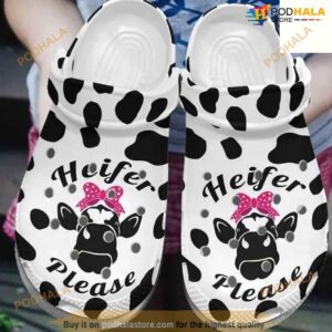 Custom Cow Heifer Please Crocs Clog Shoes
