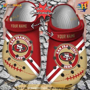 Custom Crocs Personalized Sf 49ers Football Team Rugby Clog Shoes