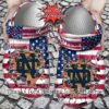 Custom Name Notre Dame American Flag Crocs Gift