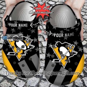 Custom Name Pittsburgh Penguins Star Flag Crocs Gift
