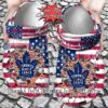 [Custom name] Toronto Maple Leafs American Flag Crocs Gift