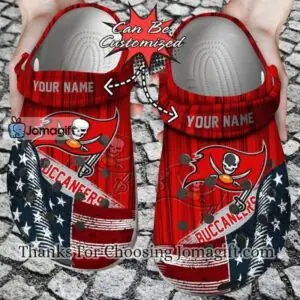 [Custom name] Us Flag Tampa Bay Buccaneers Crocs Gift