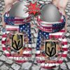 [Custom name] Vegas Golden Knights American Flag Crocs Gift