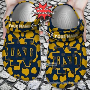Customized Notre Dame Cow Animal Print Crocs Gift