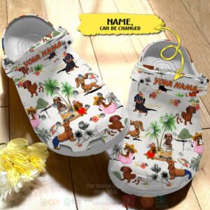 Dachshund Custom Name Crocband Crocs Clog Shoes