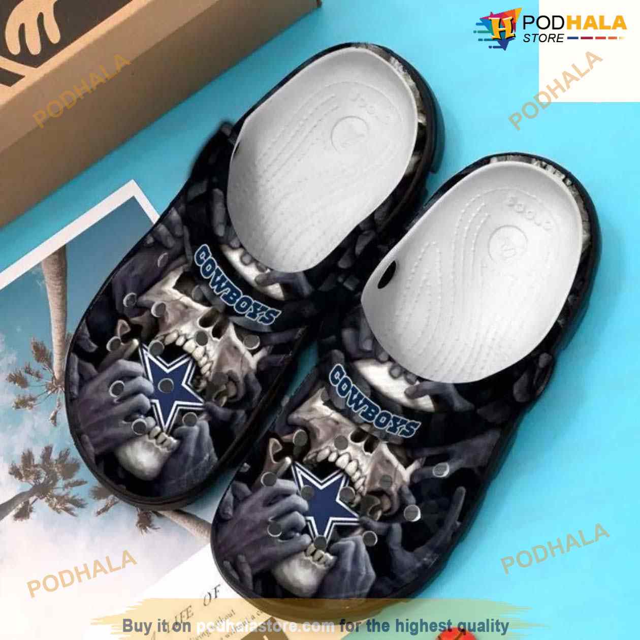 Dallas Cowboys Horror Skull Crocsband Clog Comfortable Water Shoes Dallas Cowboys Horror Skull Crocsband Clog Comfortable Water Shoes