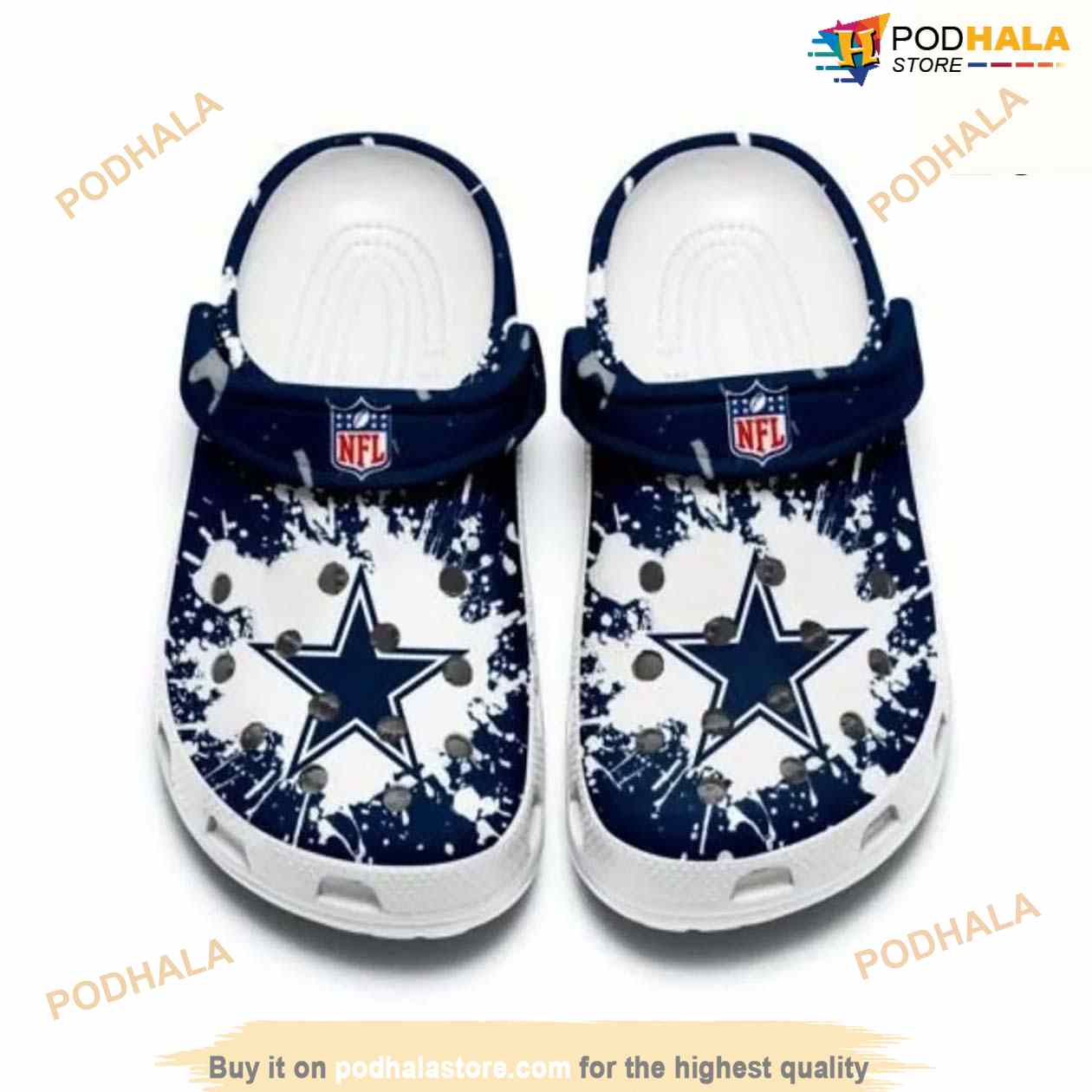 Dallas Cowboys Navy Crocsband Clog Comfortable Water Shoes Dallas Cowboys Navy Crocsband Clog Comfortable Water Shoes