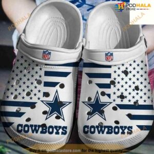 Dallas Cowboys Usa Flag 4th Of July Patriot Crocsband Clogs