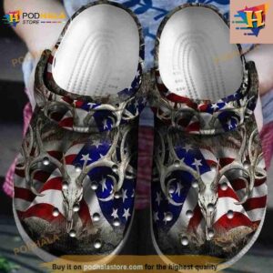 Deer Hunter America Flag Clog Crocs Clog Shoes