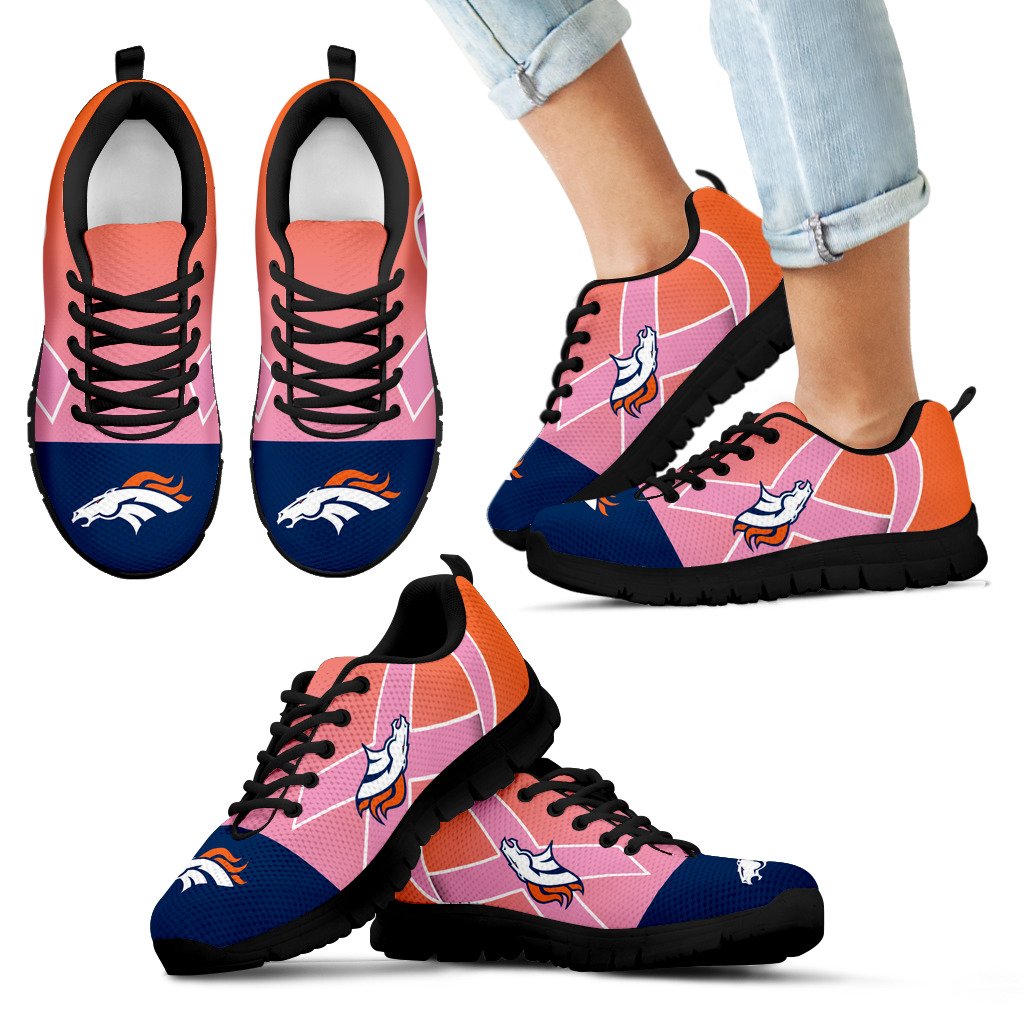 Denver Broncos Cancer Pink Ribbon Sneakers Denver Broncos Cancer Pink Ribbon Sneakers