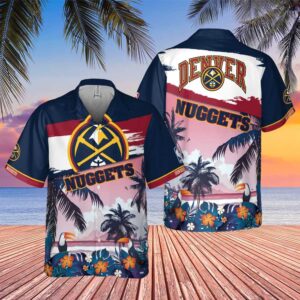 Denver Nuggets Beach Pattern Colorful Print Hawaiian Shirt