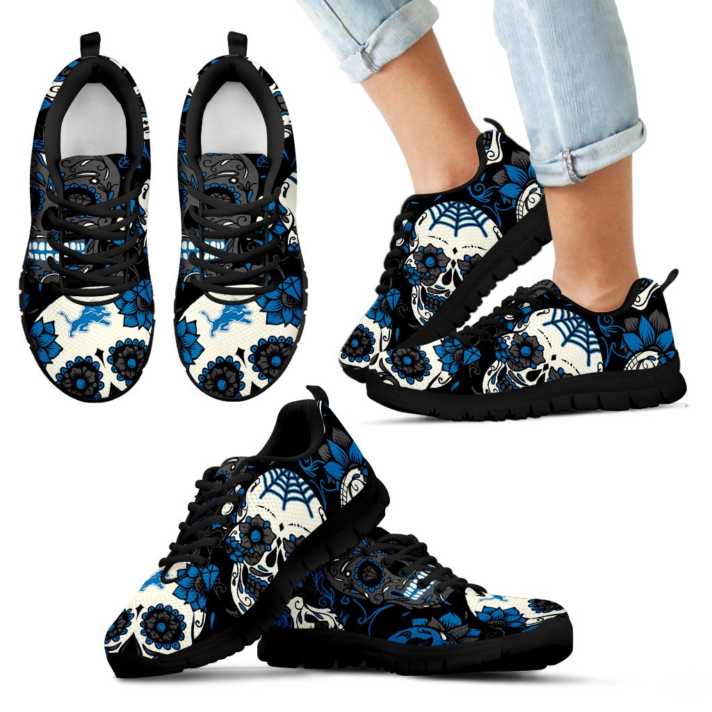 Detroit Lions Colorful Sugar Skull Sneakers Detroit Lions Colorful Sugar Skull Sneakers