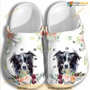 Dog Flower Croc Shoes For Women
