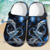 Dolphin Ocean Heart Dark Blue Crocs Gift