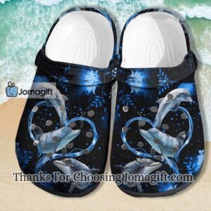 Dolphin Ocean Heart Dark Blue Crocs Gift