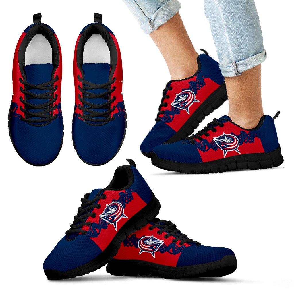 Doodle Line Amazing Columbus Blue Jackets Sneakers V1 Doodle Line Amazing Columbus Blue Jackets Sneakers V1