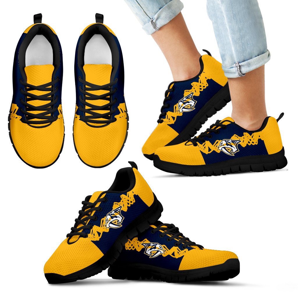 Doodle Line Amazing Nashville Predators Sneakers V1 Doodle Line Amazing Nashville Predators Sneakers V1