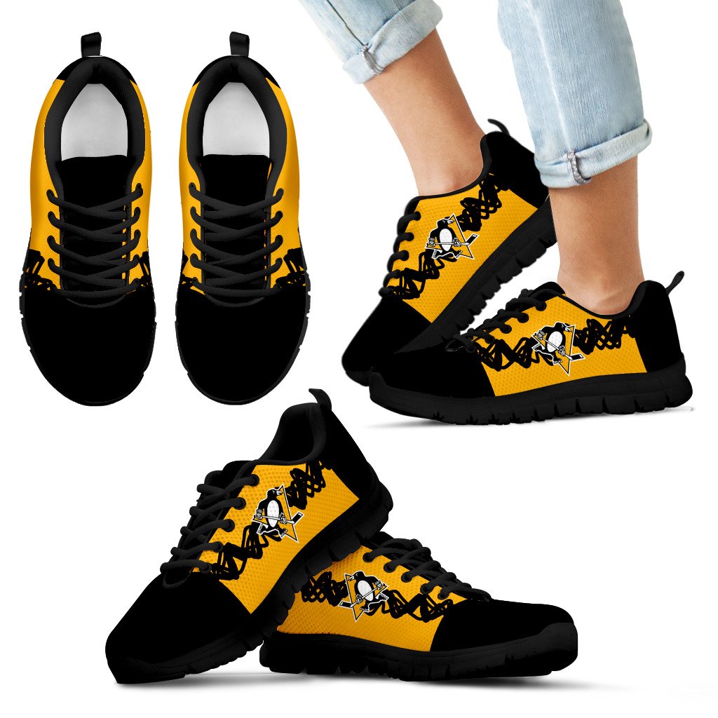 Doodle Line Amazing Pittsburgh Penguins Sneakers V1 Doodle Line Amazing Pittsburgh Penguins Sneakers V1