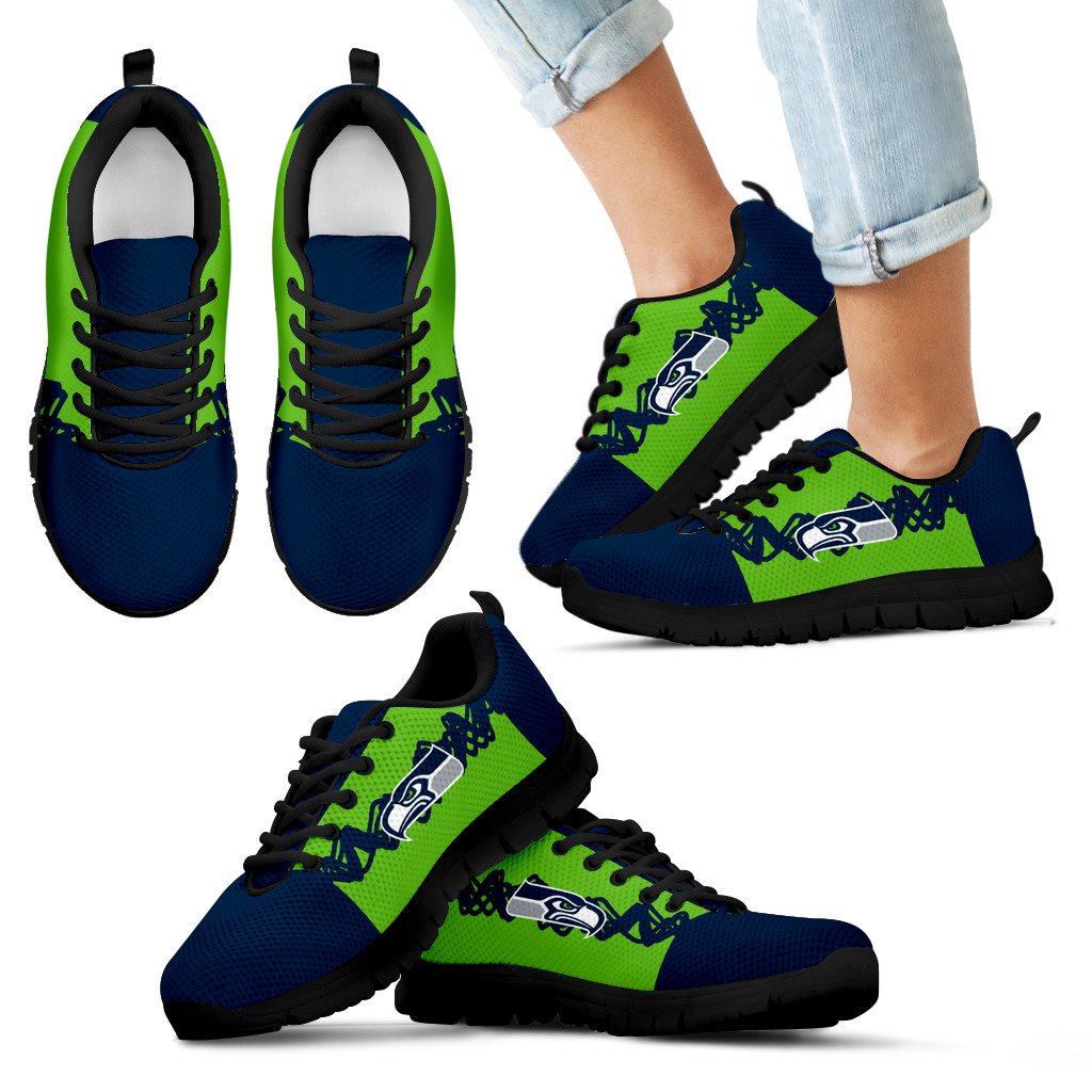 Doodle Line Amazing Seattle Seahawks Sneakers V1 Doodle Line Amazing Seattle Seahawks Sneakers V1