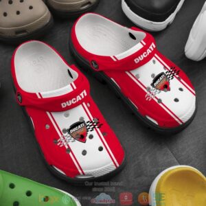 Ducati Corse Red White Crocband Clog Shoes