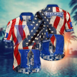 Duke Blue Devils US Flag Hawaiian Shirt