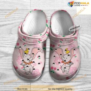 Dumbo Flying Pink Bing Cherry Pattern Graphic Cartoon Crocs Clog Shoes