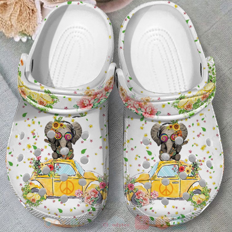 Elephant Hippie Crocband Crocs Clog Shoes Elephant Hippie Crocband Crocs Clog Shoes