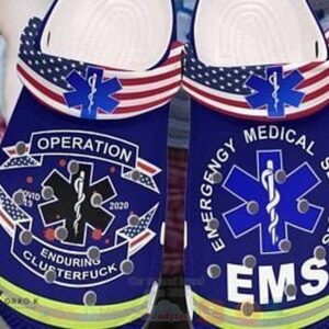 Emergency Medical Services American Flag Crocs Clog Shoes