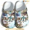 Faith Jesus Christian Christmas Leopard Crocs Shoes Clogs For Grandma