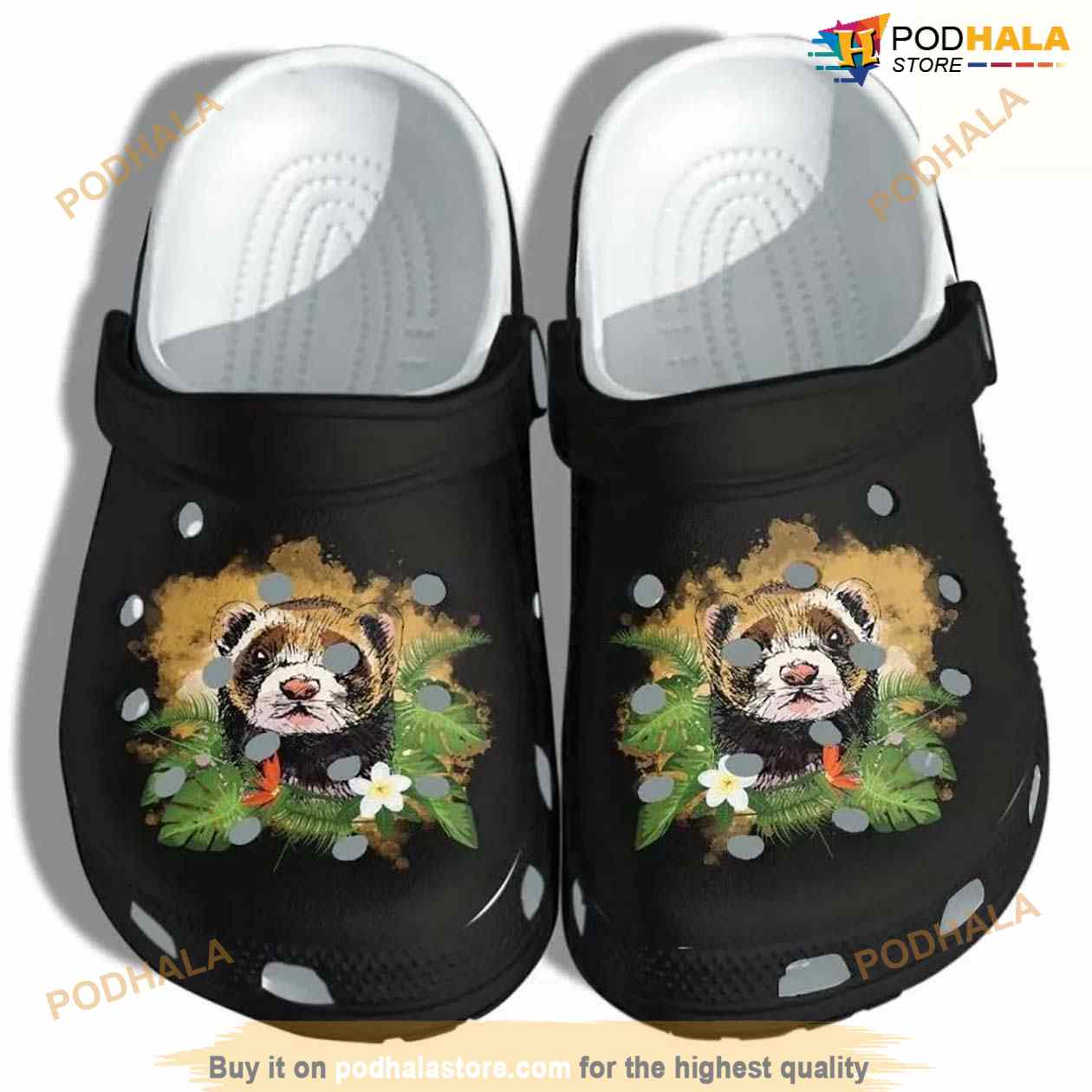 Ferrets Tropical Flower Clogs Crocs Clog Shoes Ferrets Tropical Flower Clogs Crocs Clog Shoes