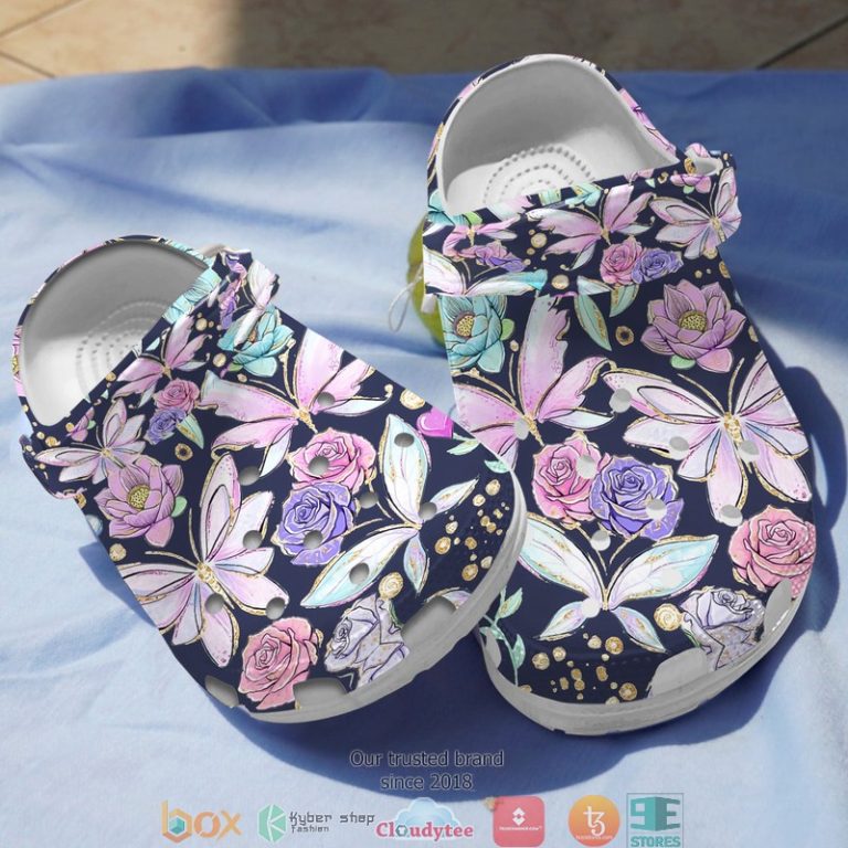 Floral-Butterfly-Crocband-Shoes-1